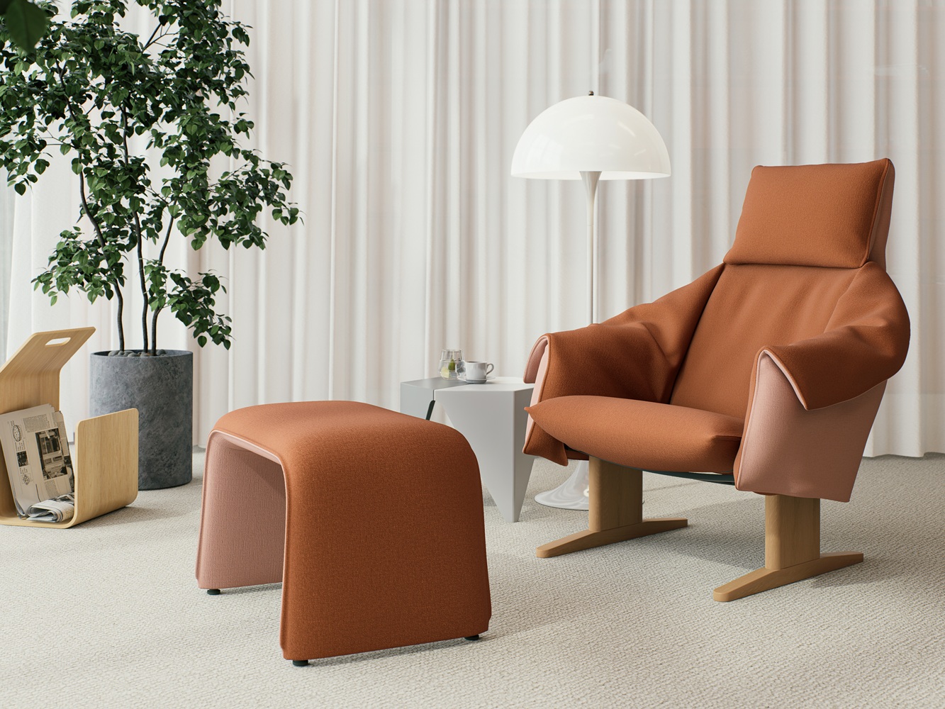 Bascule Highback Sessel mit Bank Vitra