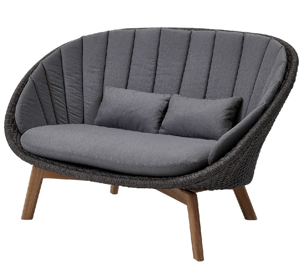 Peacock Outdoor 2-Sitzer Sofa mit Kissen grau Cane-Line