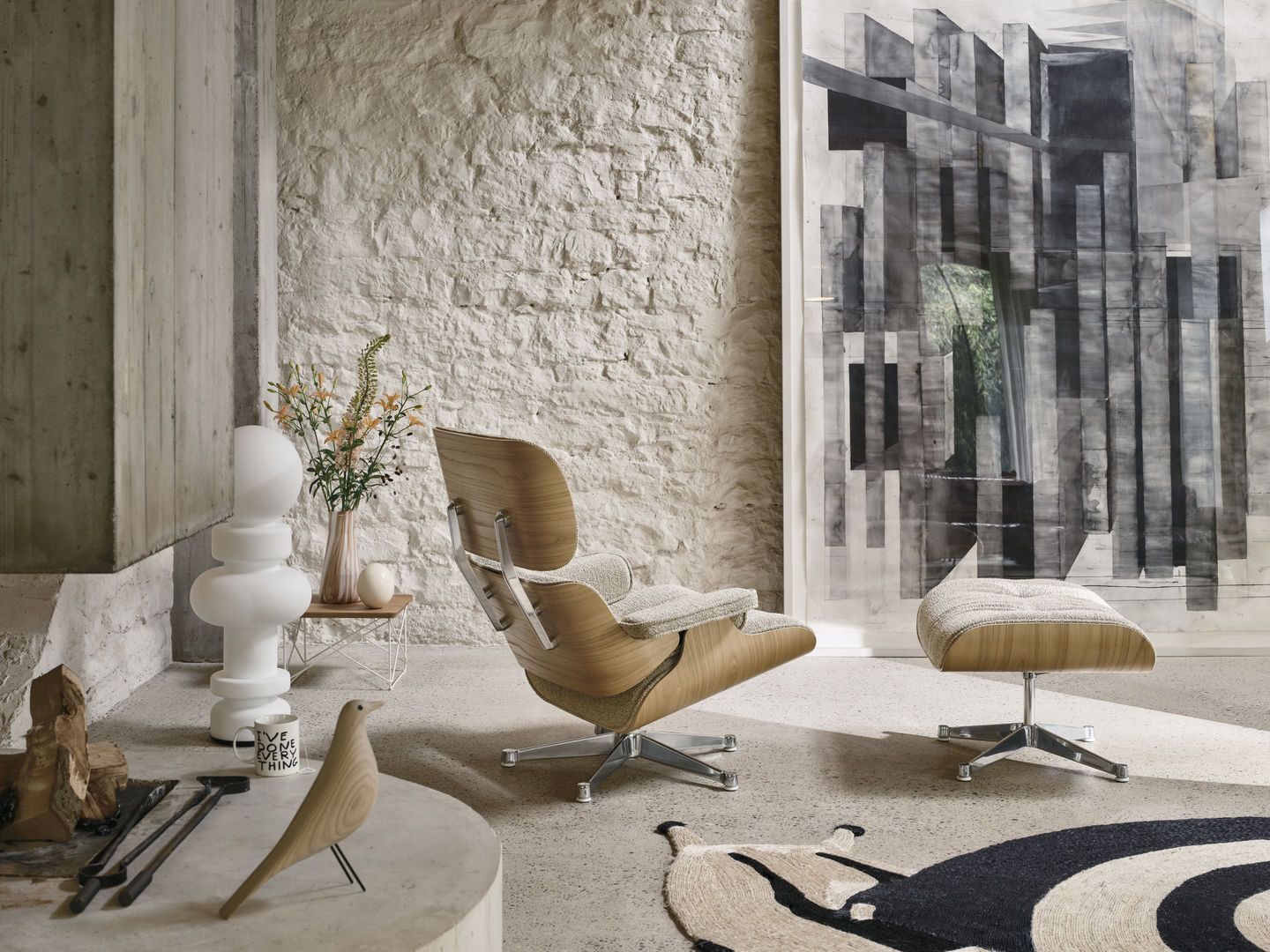 Eames Lounge Chair & Ottoman Armchair Leder Premium F / Leder Natural Vitra