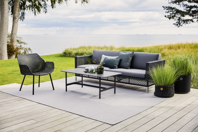 Connect 3 -Sitzer Sofa inklusive Sitzpolster in grau Cane-Line SONDERAKTION