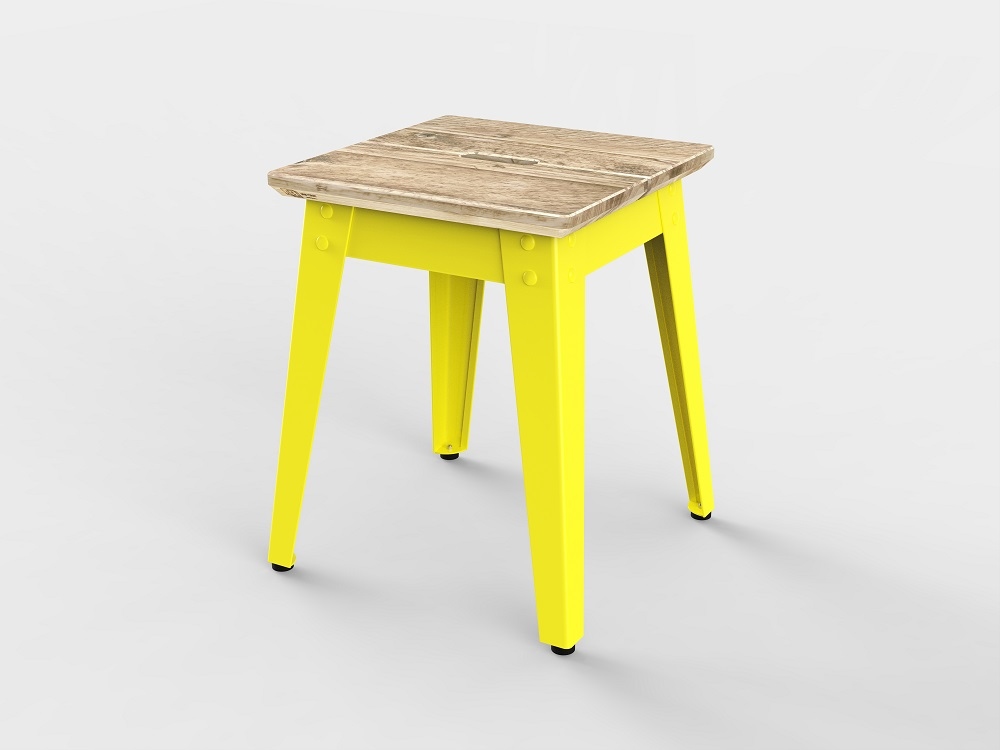 6Grad Outdoorhocker Jan Cray Schwefelgelb Bauholz roh