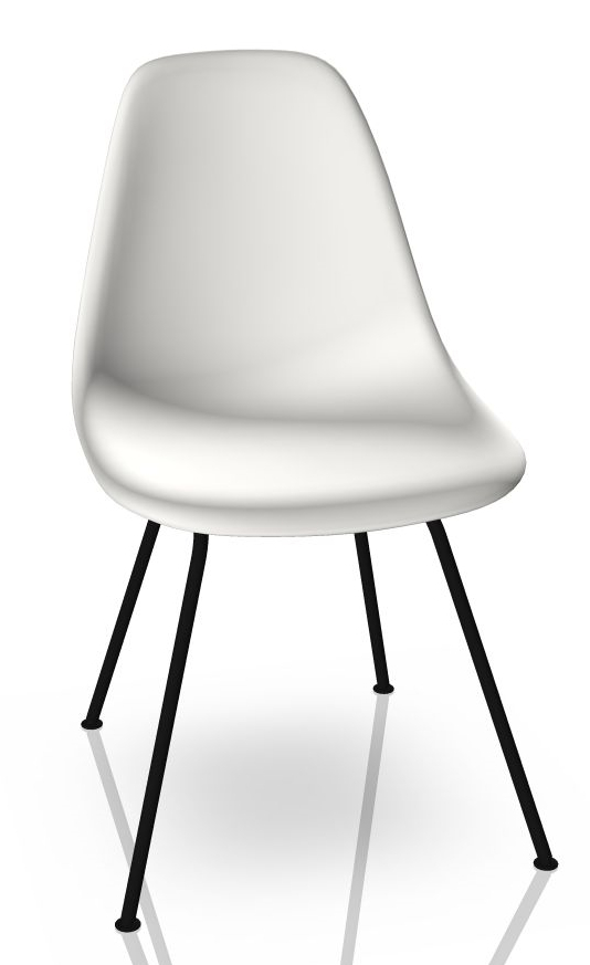 Eames Plastic Side Chair DSX Stuhl Vitra Schwarz - Weiss