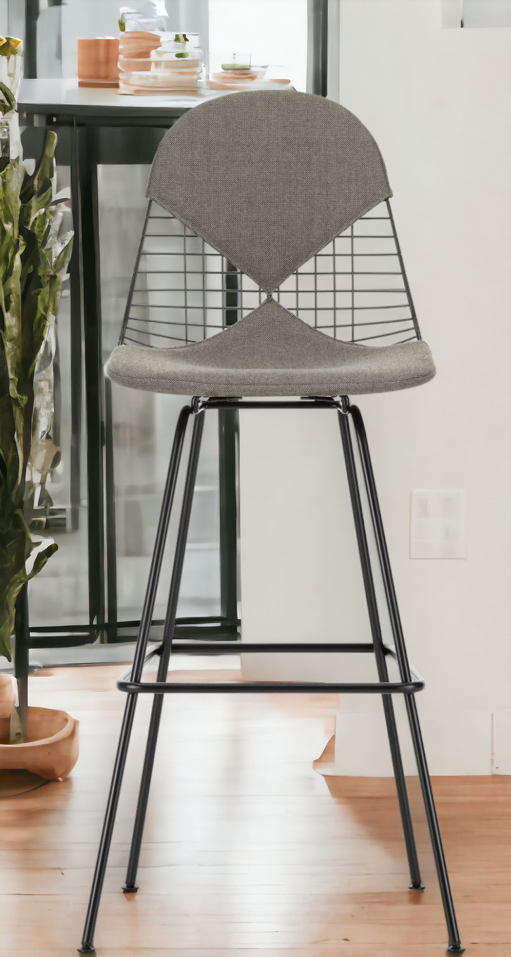 Eames Wire Bar Stool Barhocker High mit Sitz- und Rückenpolster Vitra