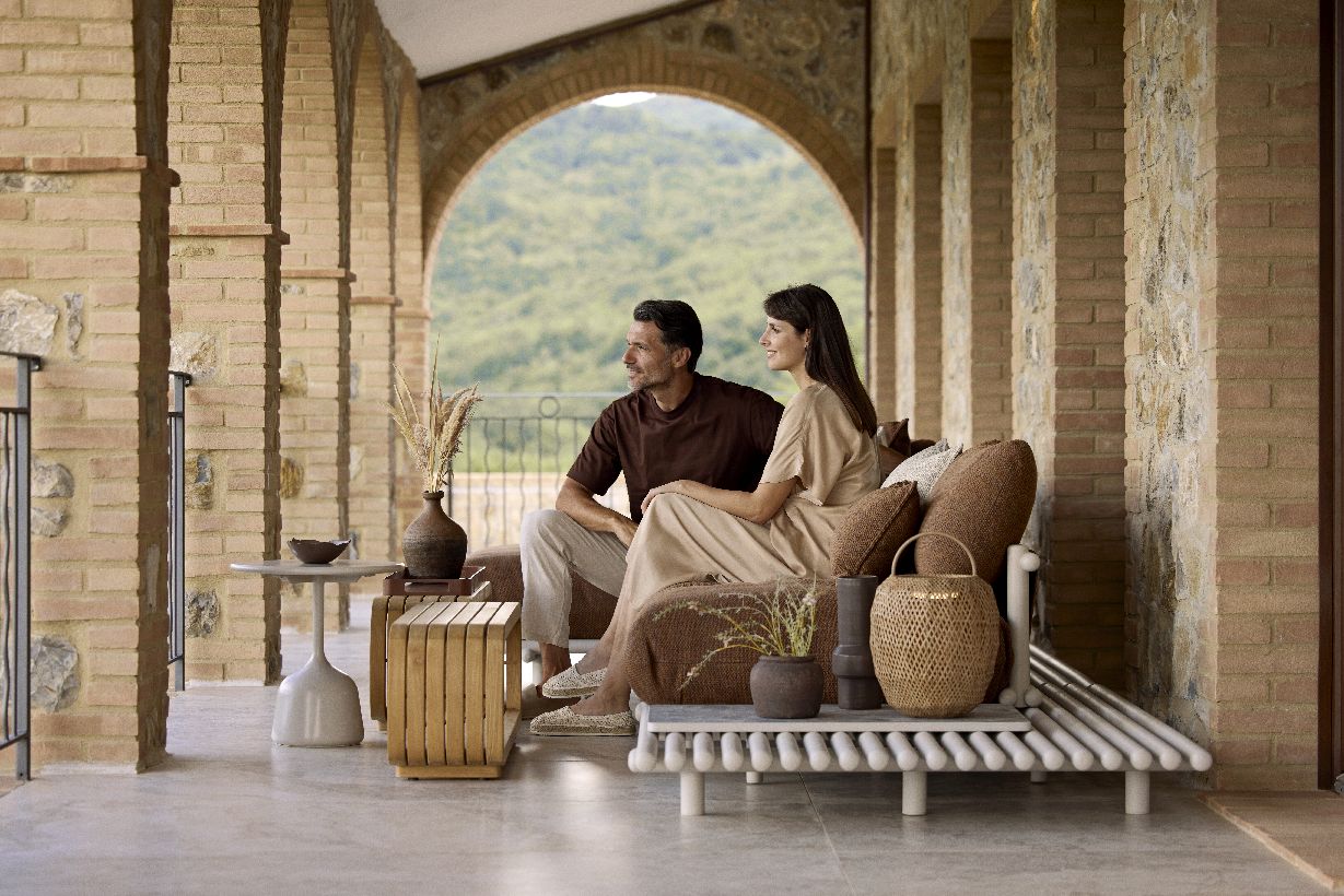 Sticks Platform Sofa mit Chaiselongue Outdoor Cane-Line