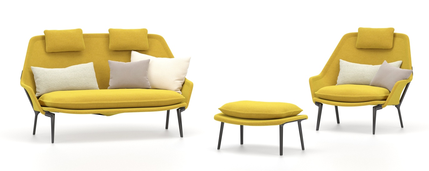 Slow Chair & Ottoman Sessel Stoff Vitra 