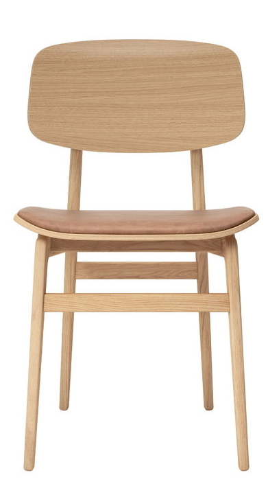NY11 New York Dining Chair Stuhl gepolstert NORR11-Eiche Natur Dunes Leder Camel