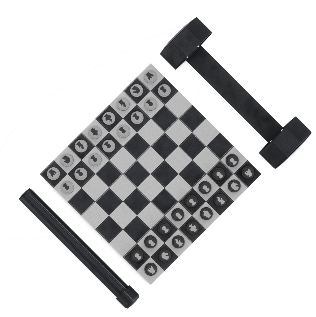 Rolz Chess / Checkers Ser Mobiles Schach- und Dame Set Umbra EINZELSTÜCK