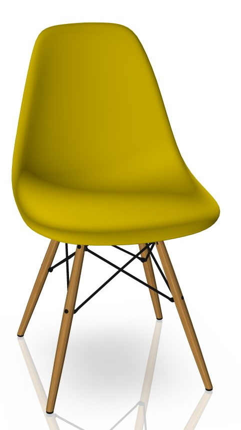 Eames Plastic Side Chair DSW Stuhl Vitra Esche honigfarben-Senf