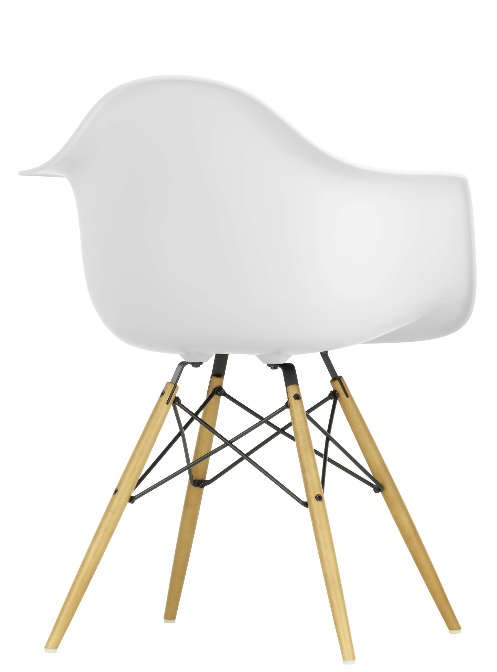 Eames Plastic Arm Chair DAW Stuhl Ahorn Gelblich / Cotton white Vitra