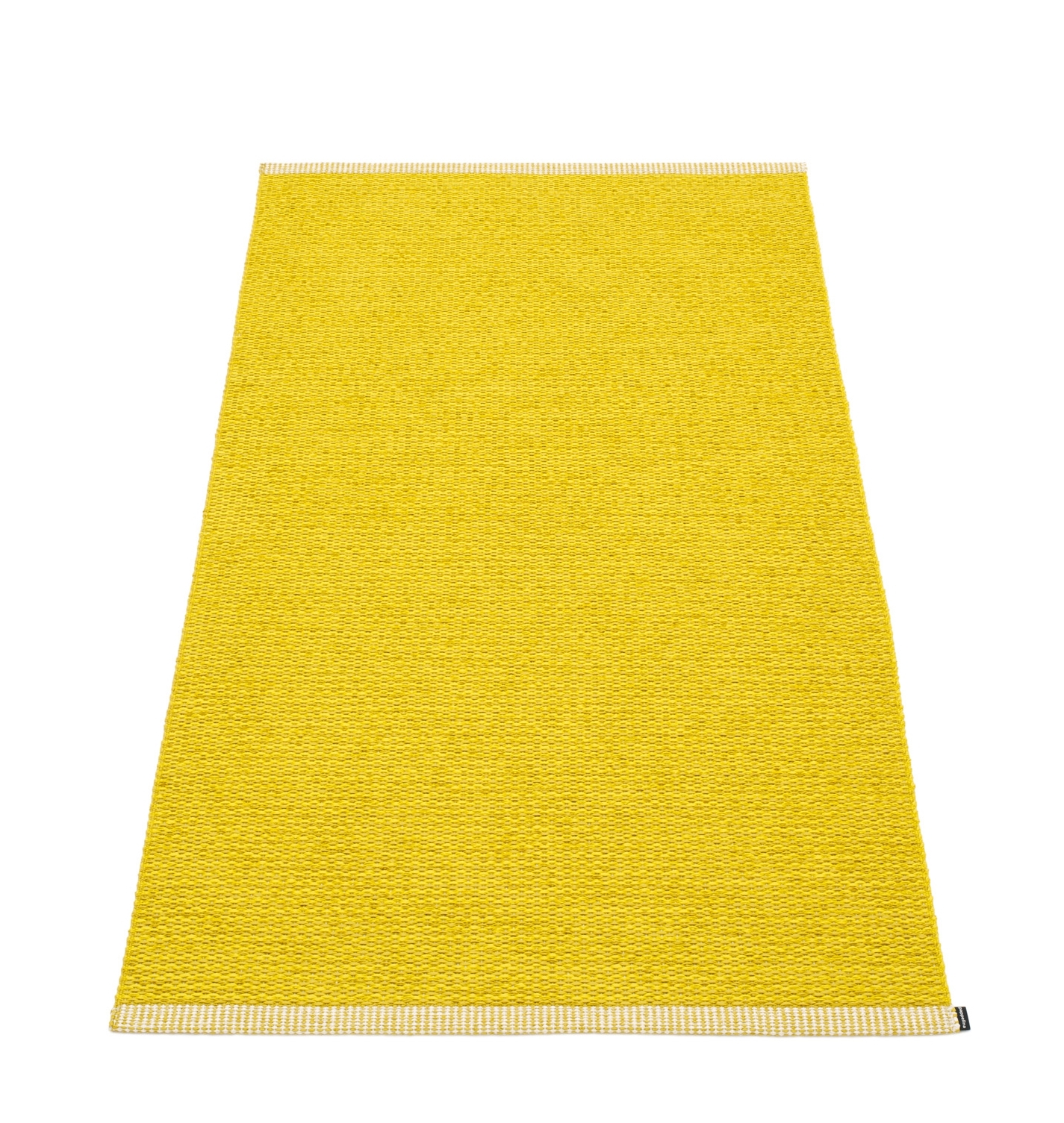 Senffarbener Pappelina Mono Kunststoffteppich, 85x260 cm. Moderner Teppich für Innen- und Außenbereich.