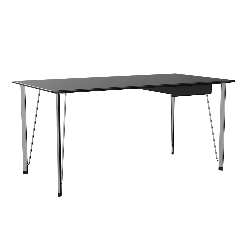 FH3605™ Writing Desk Schreibtisch Fritz Hansen Schwarz/Chrom mit Schublade