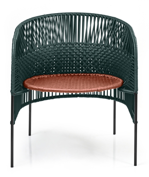 Caribe Chic Lounge Chair Loungesessel Outdoor ames Moosgrün / Kupfer / Schwarz
