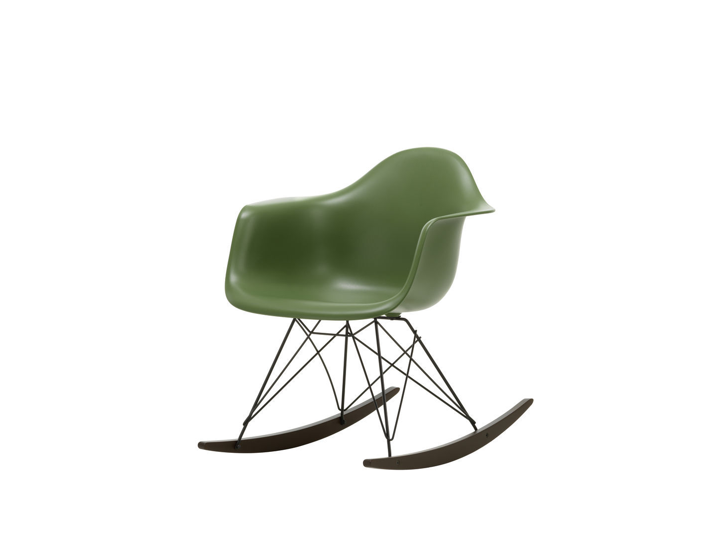 Vitra Eames Plastic Arm Rocking Chair RAR Schaukelstuhl Ahorn dunkel-Chrom-Weiss