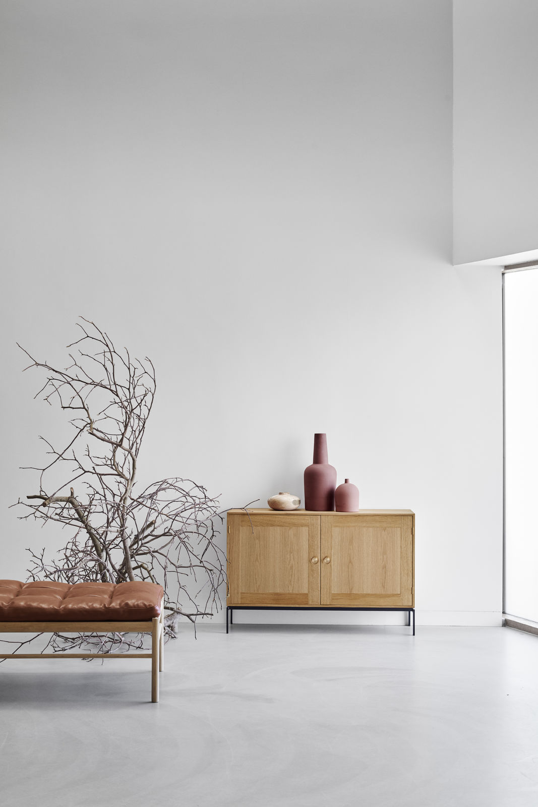 FK63 Bücherregal System Horizontal 36 cm mit Türen Carl Hansen & Søn