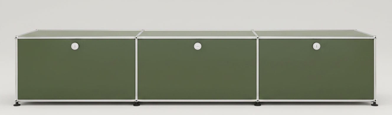 USM Haller Lowboard 3 Klappen Olivgrün