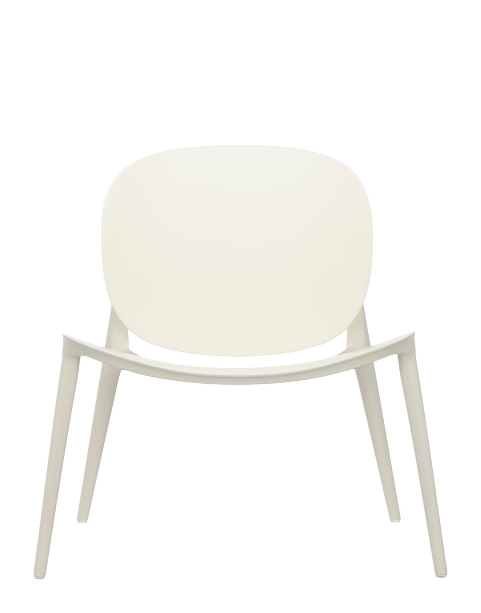 Weißer Kartell Be Bop Gartenstuhl, Outdoor Sessel aus Kunststoff, moderne Sitzmöbel für Terrasse.