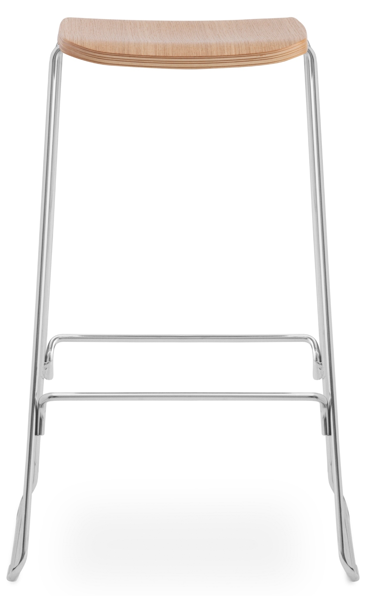 Just Barstool Barhocker von Normann Copenhagen: Hocker aus Eiche und Chrom, Sitzhöhe 75 cm.