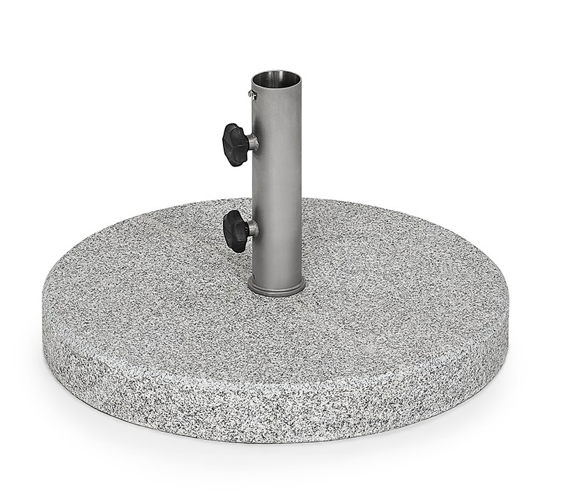 Bodenplatte Granit Grau/Weiß rund Ø 70 cm für Sonnenschirm Weishäupl
