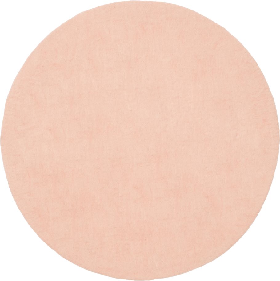 Runder, rosa Filzteppich (Merle) von myfelt, Durchmesser 160 cm. Gemütlicher Teppich für Wohnzimmer.
