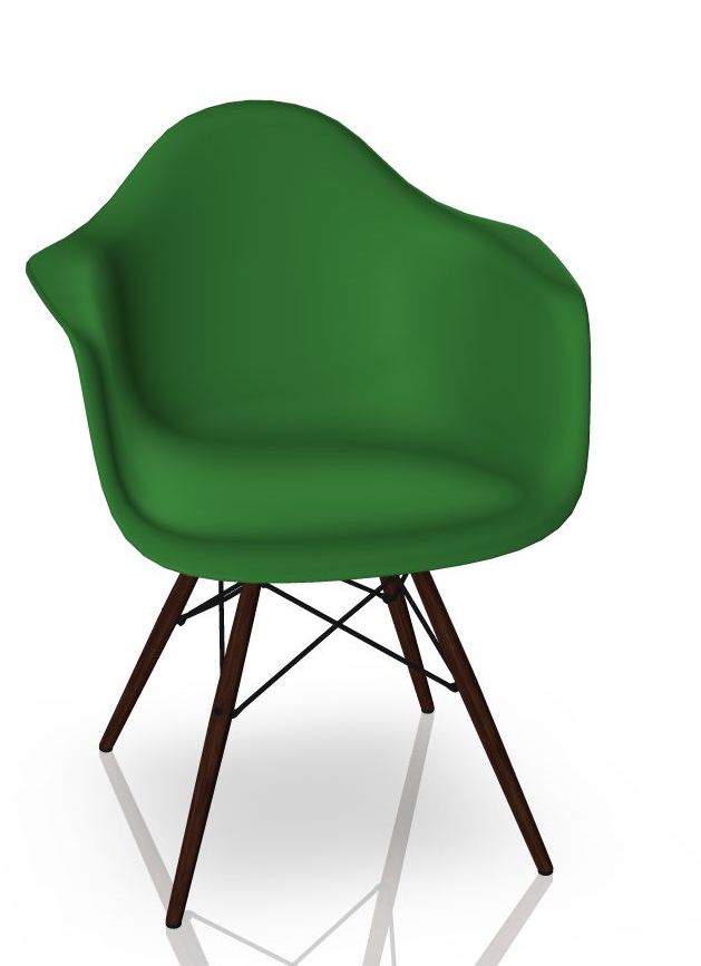 Eames Plastic Arm Chair DAW Stuhl Vitra Ahorn dunkel - Grün