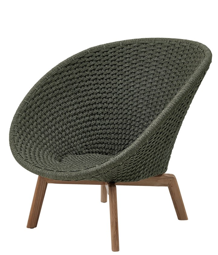 Peacock Outdoor Loungesessel Rope Cane-Line Dunkelgrün