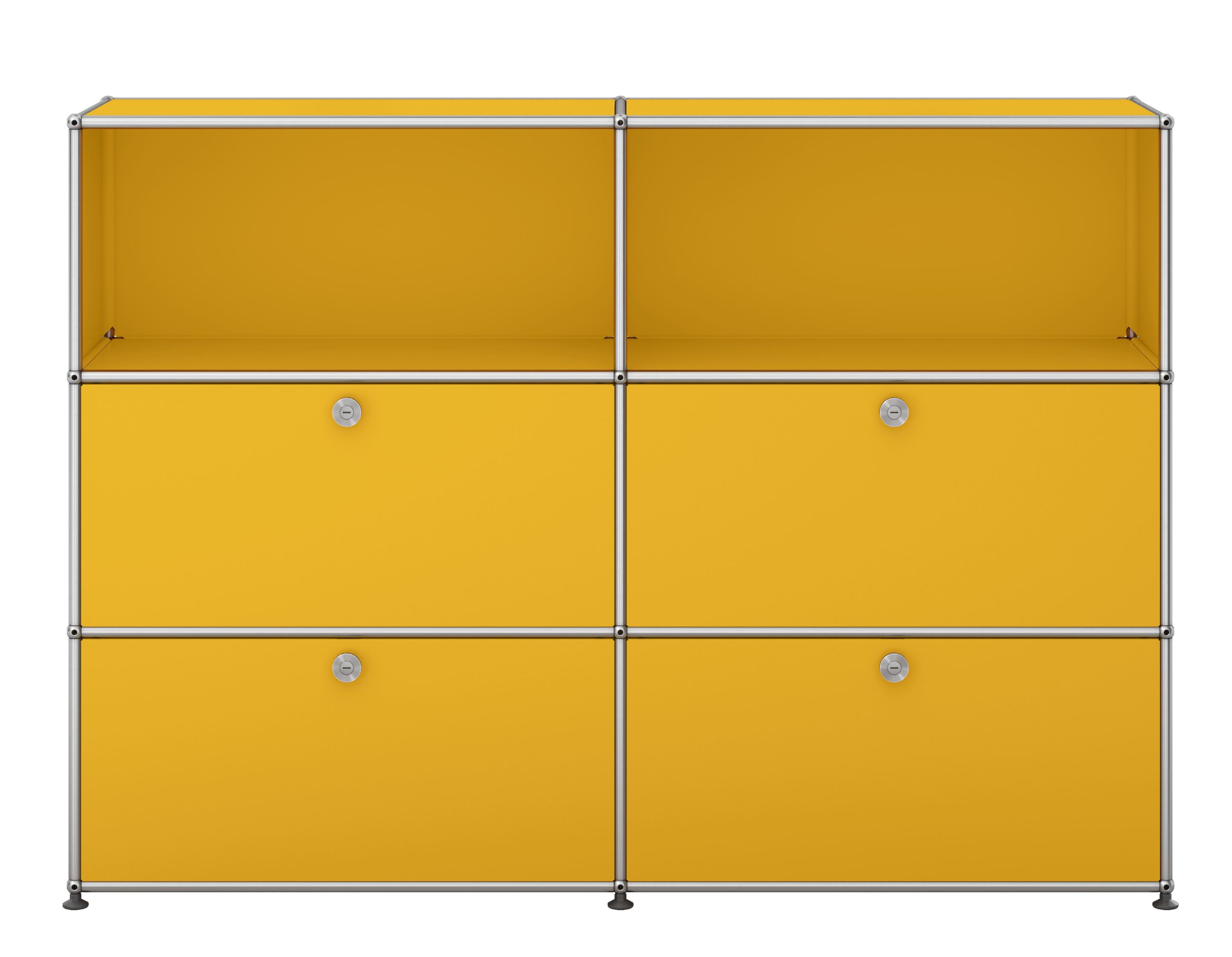 USM Haller Highboard 4 Klappen / 2 Offen Goldgelb