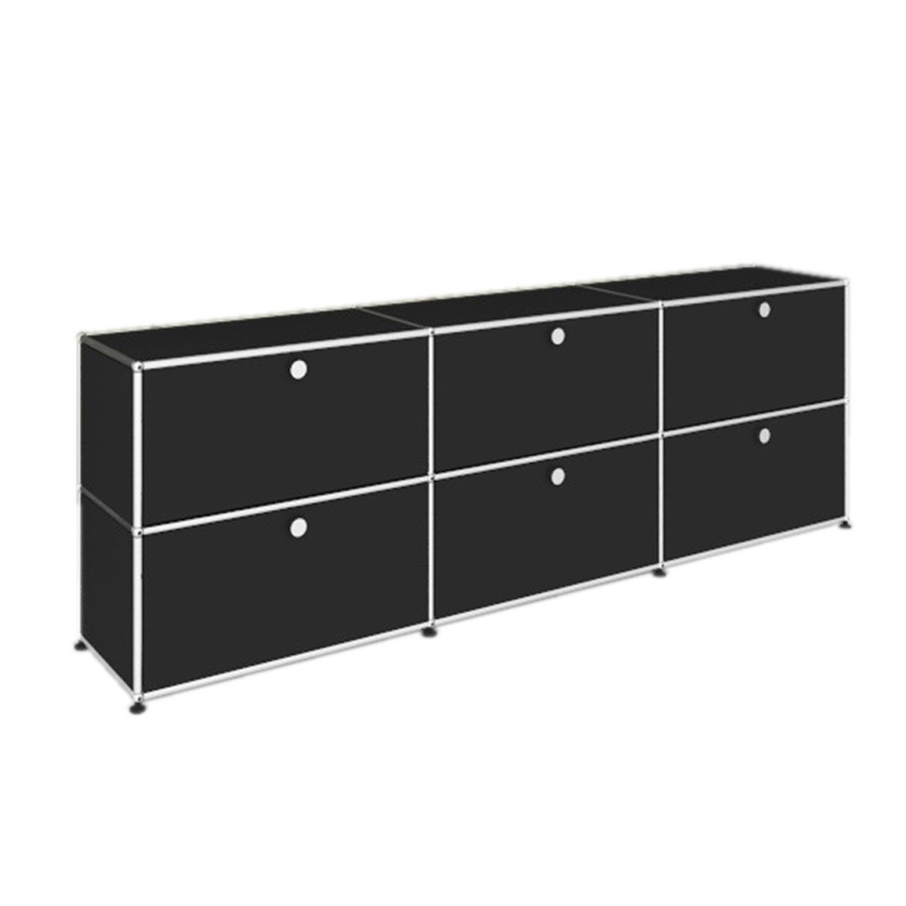 E Sideboard beleuchtet mit 6 Klapptüren rubinrot USM Haller
