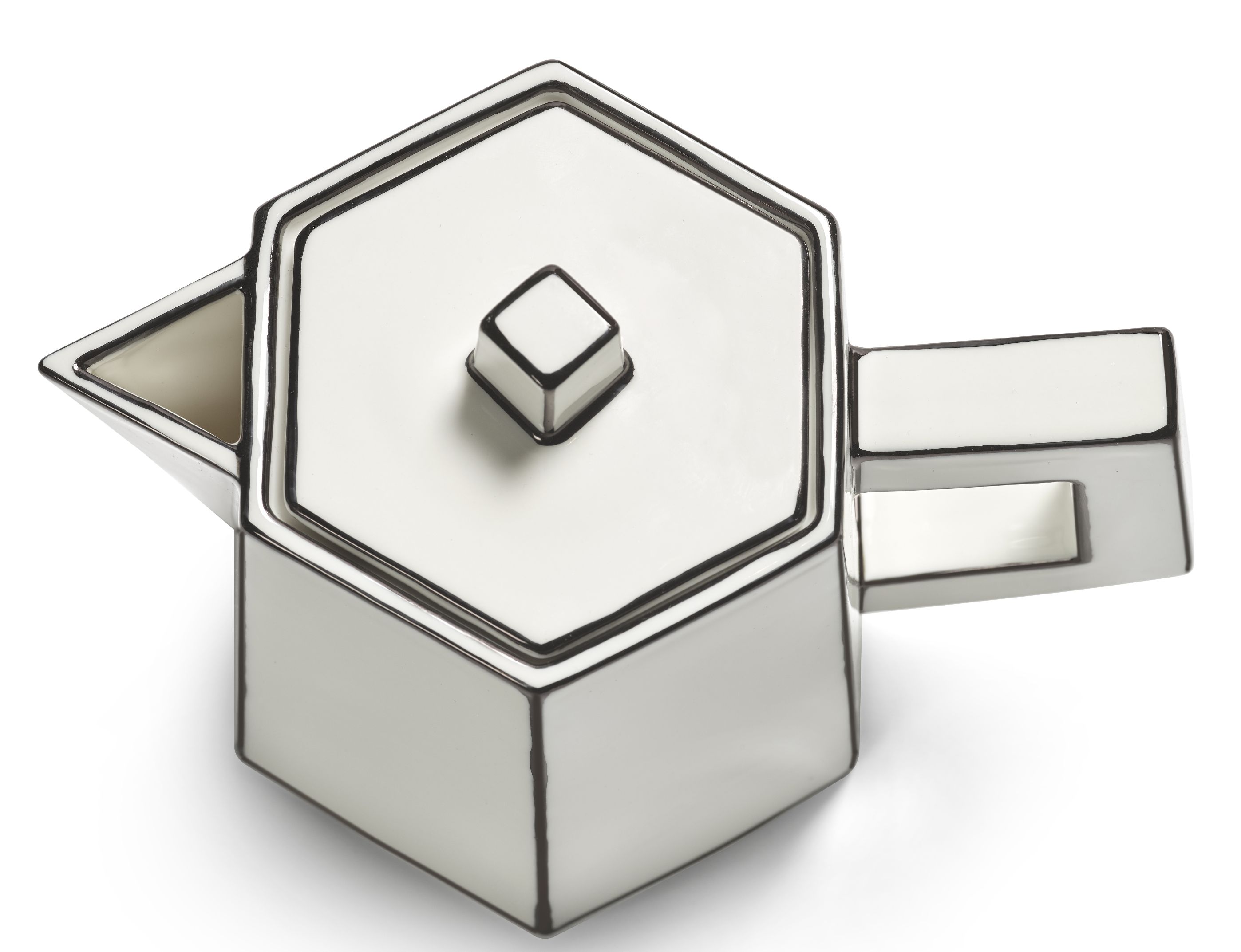 Teekanne Weiß/Schwarz Carte Blanche Serax 