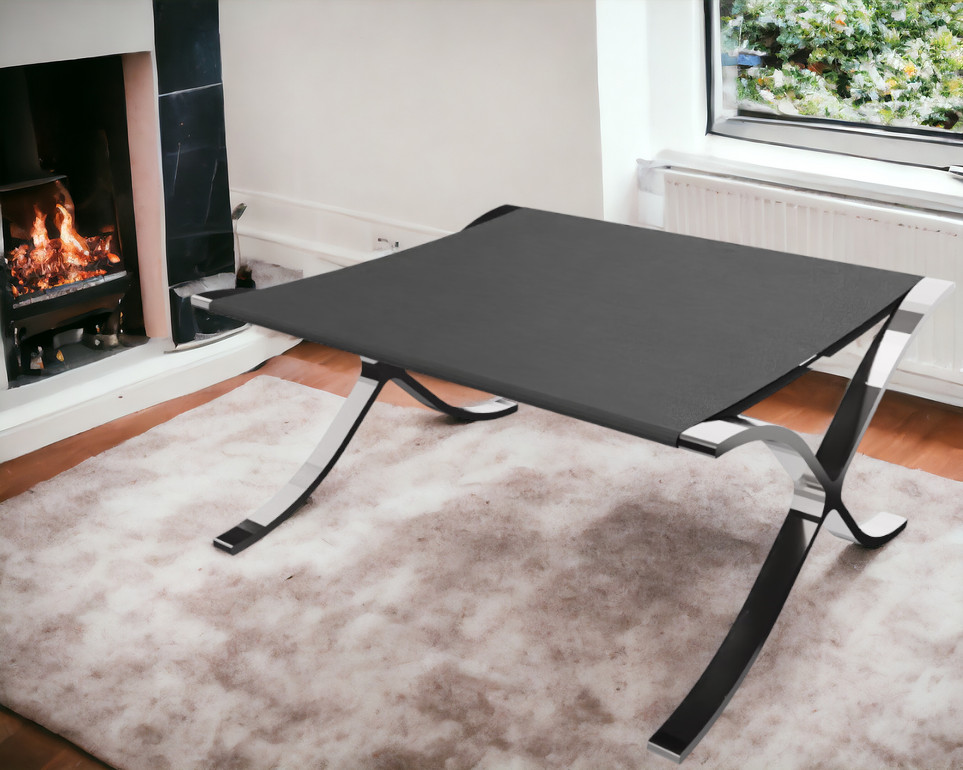 Barcelona Hocker / Hocker Relax mit schwarzem Rindsleder Knoll International 