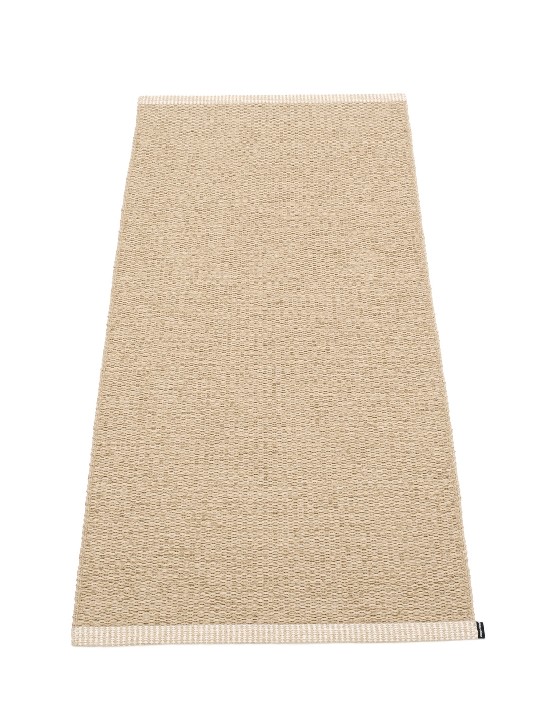 Beiger Kunststoffteppich "Mono" von Pappelina, Größe 60x250 cm, für Innen- und Außenbereich.