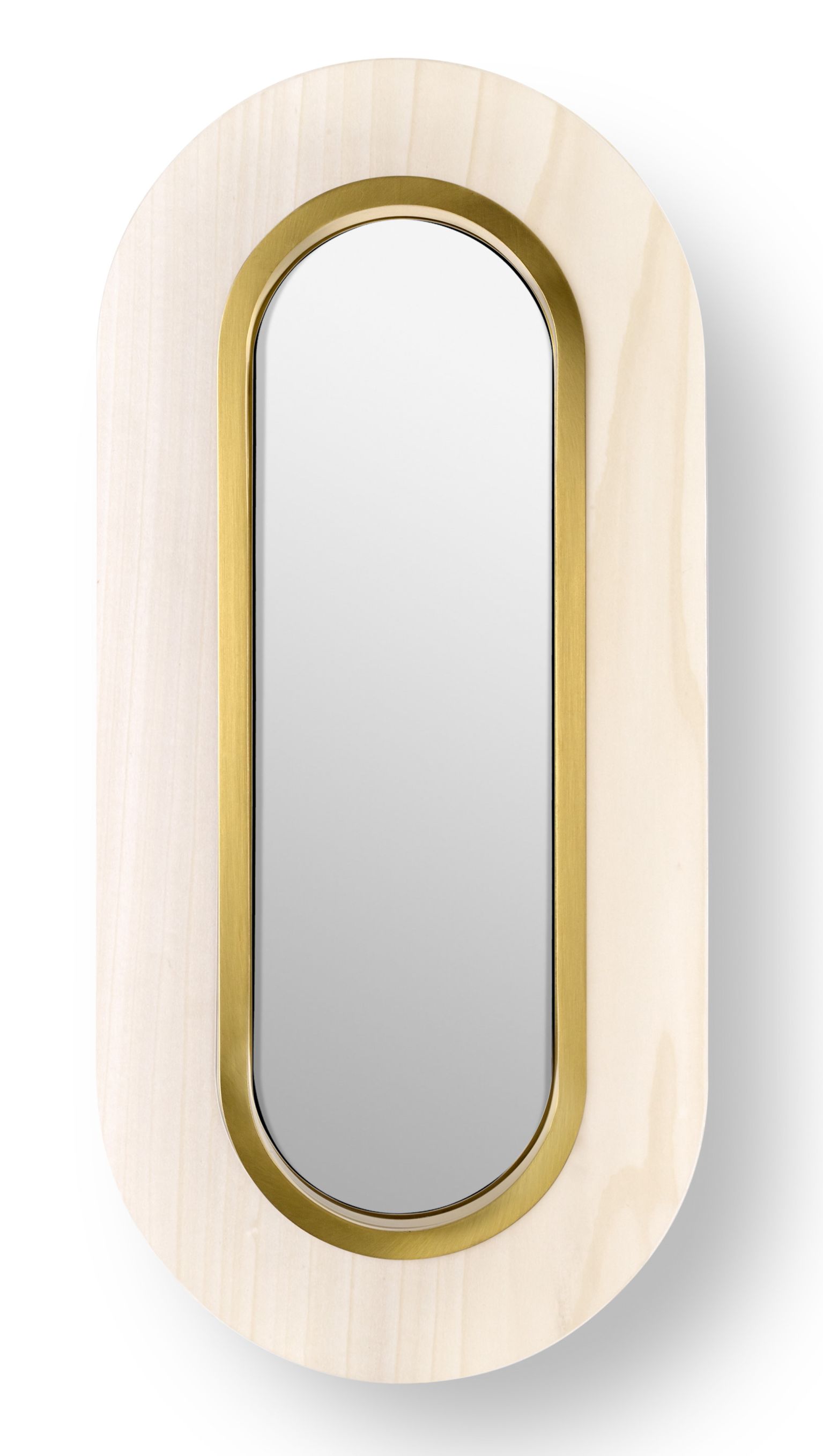Lens LED Wandleuchte oval Metallring in Gold LZF Lamps