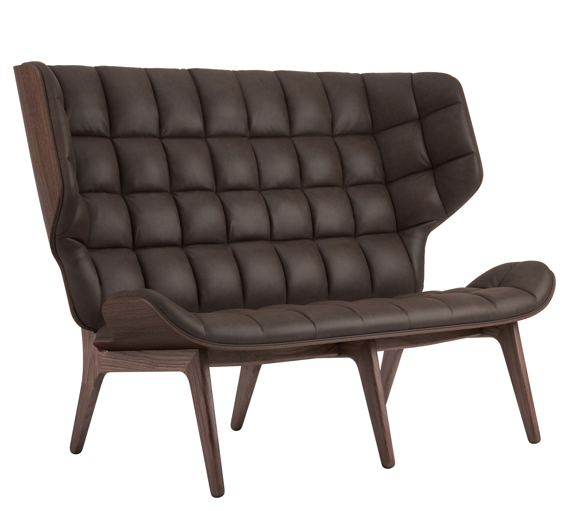 Mammoth Sofa Lederbezug NORR11 Eiche dunkel gebeizt Dunes Leder Dunkel braun