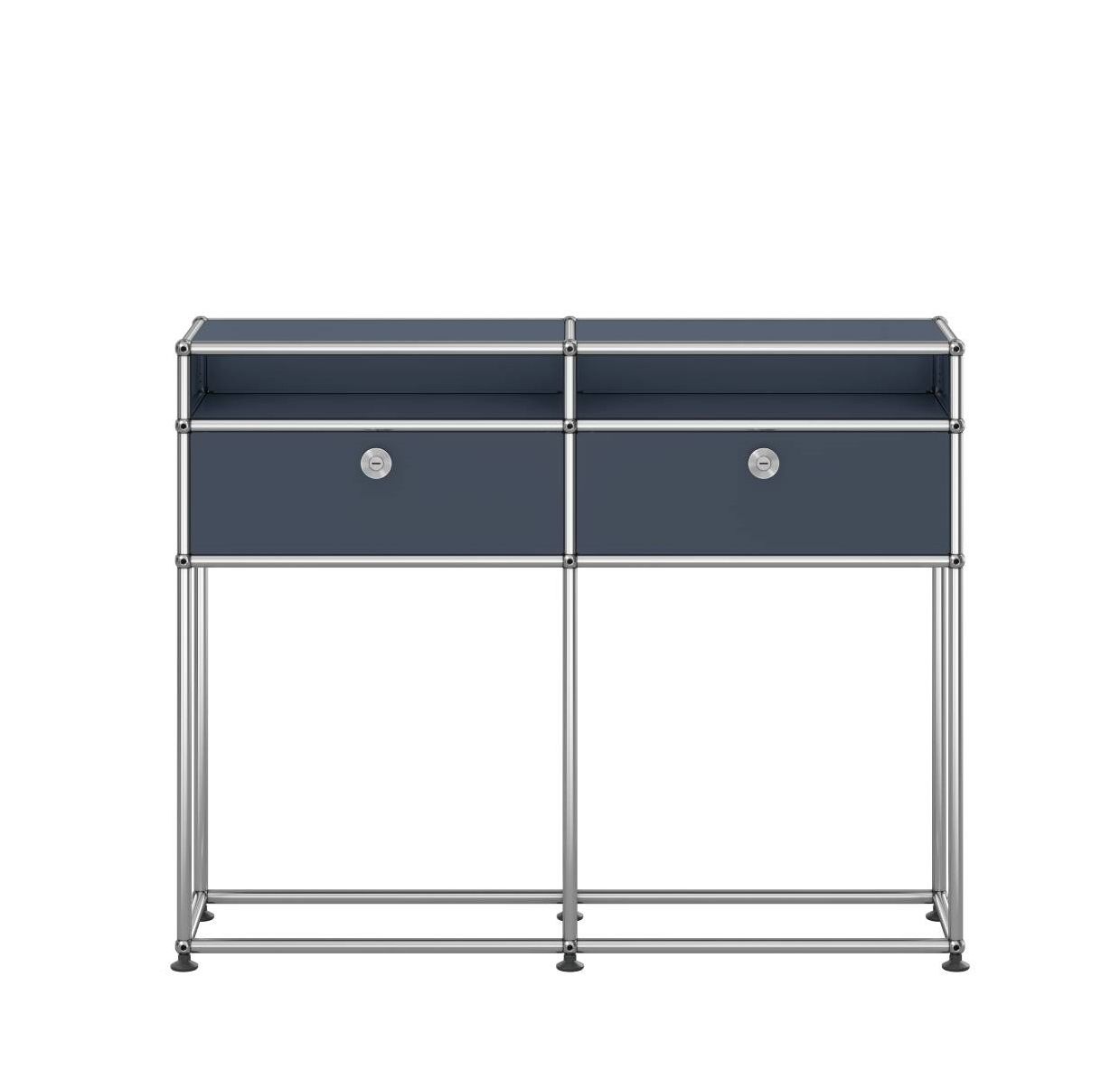 TV-Möbel Mit 3 Schubladen - Sideboard Anthrazitgrau Für Wohnzimmer