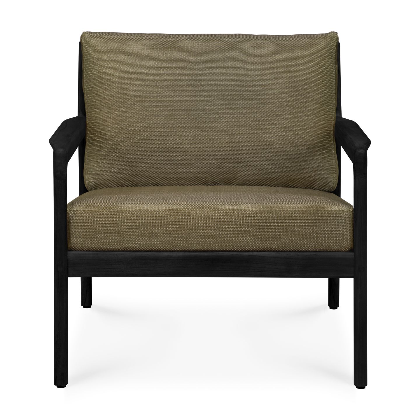 Jack Outdoor Loungesessel Teak Schwarz lackiert grüner Stoff Ethnicraft