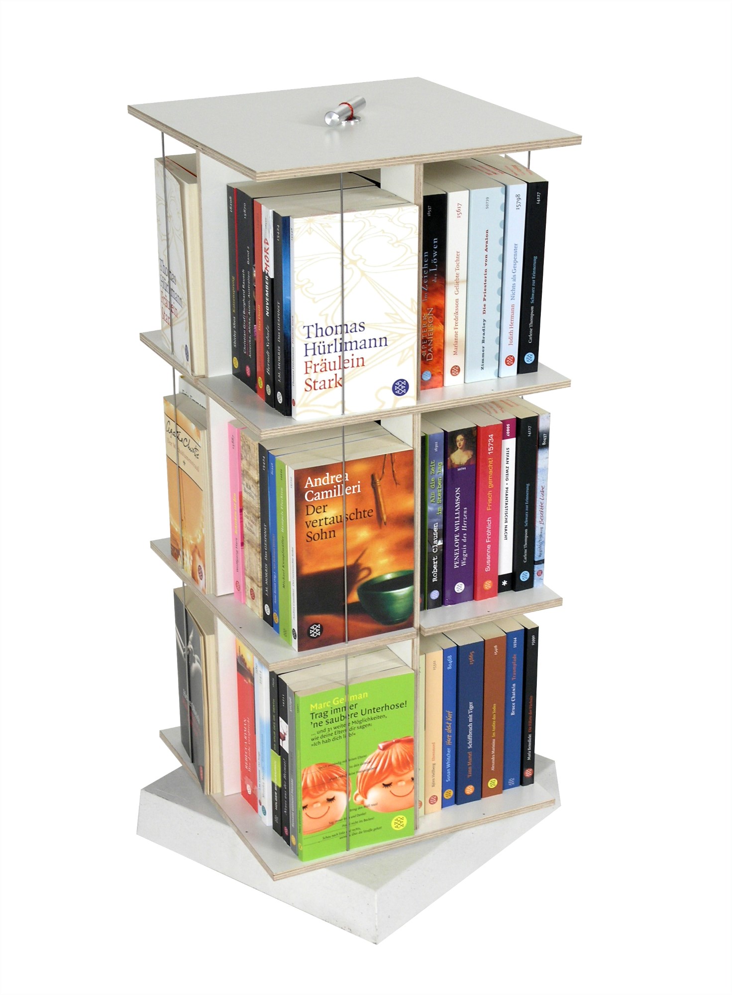 Buchstabler Bücherturm, DVD-Regal Nils Holger Moormann