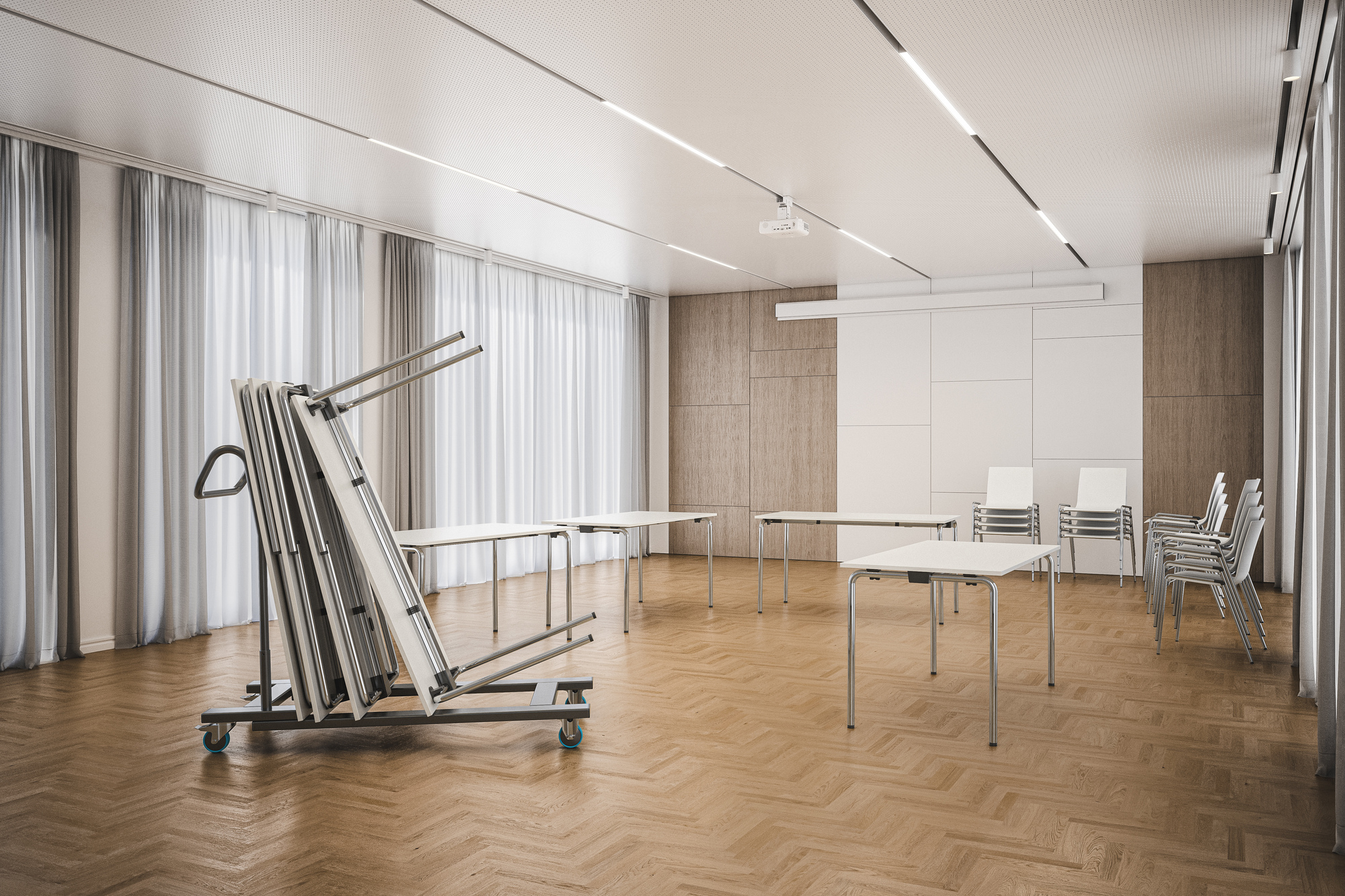 S 1196/1 Klappbarer Tisch Thonet 140 cm