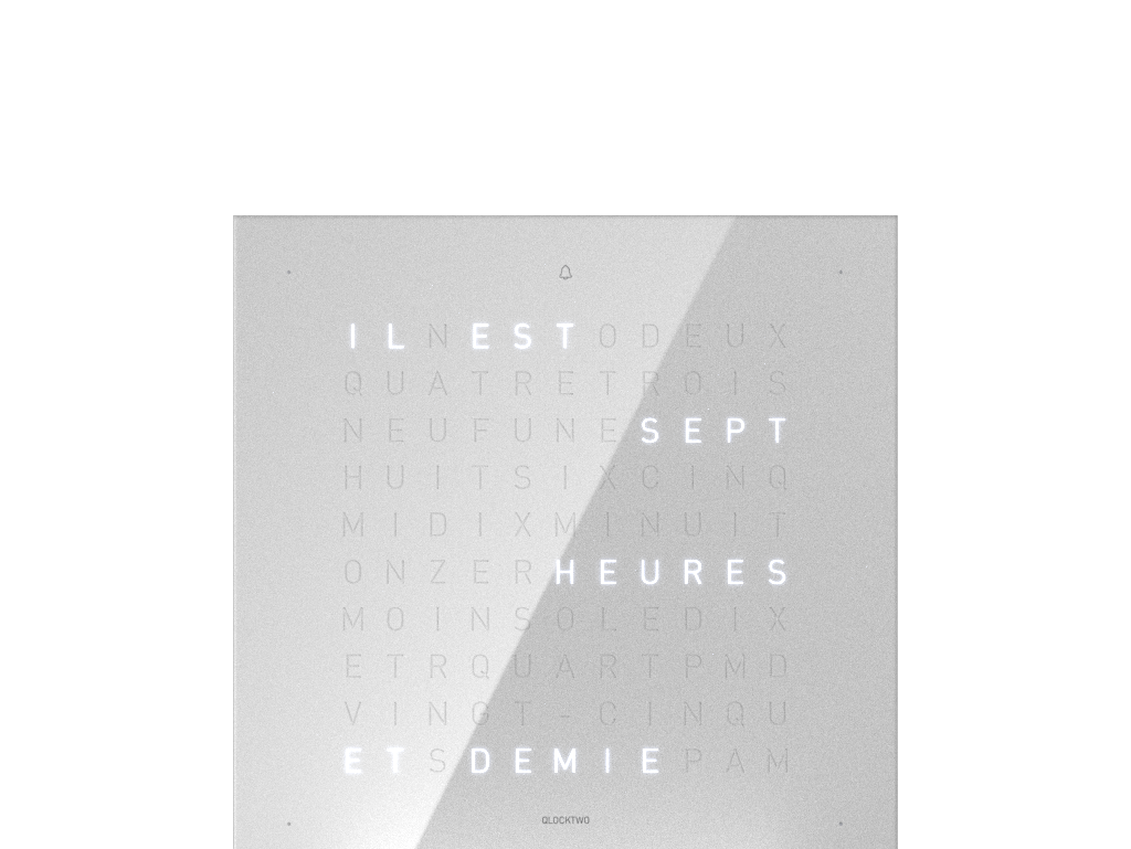 Frontcover für Earth 13.5 Tischuhr / Zeitobjekt Französisch QLOCKTWO