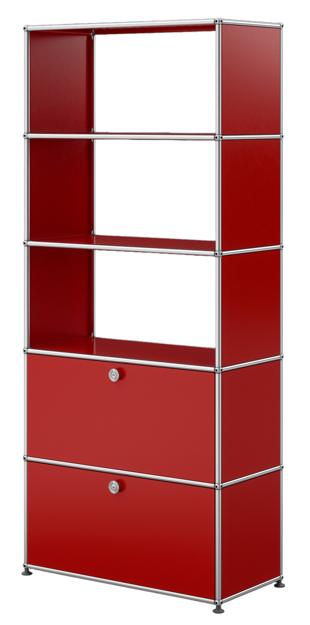 USM Haller Regal mit 2 Klappen – QUICK SHIP -rubinrot