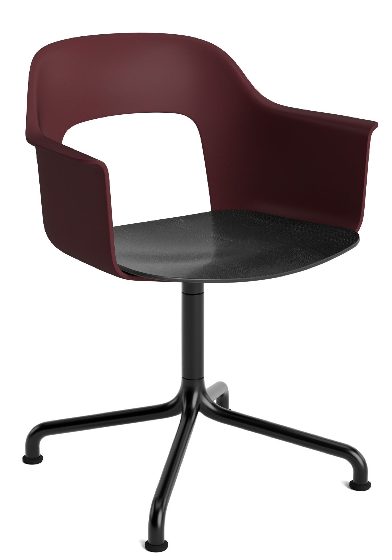 Layout Armchair 252 Armlehnstuhl 4-Sternfuß Drehfuß mit gebogenem Fußkreuz Hay