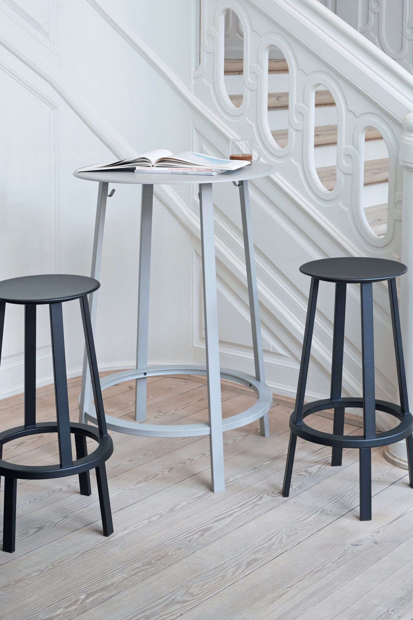 Revolver Bar Stool Barhocker HIGH 76 cm Steel SKY GREY Hay EINZELSTÜCK 