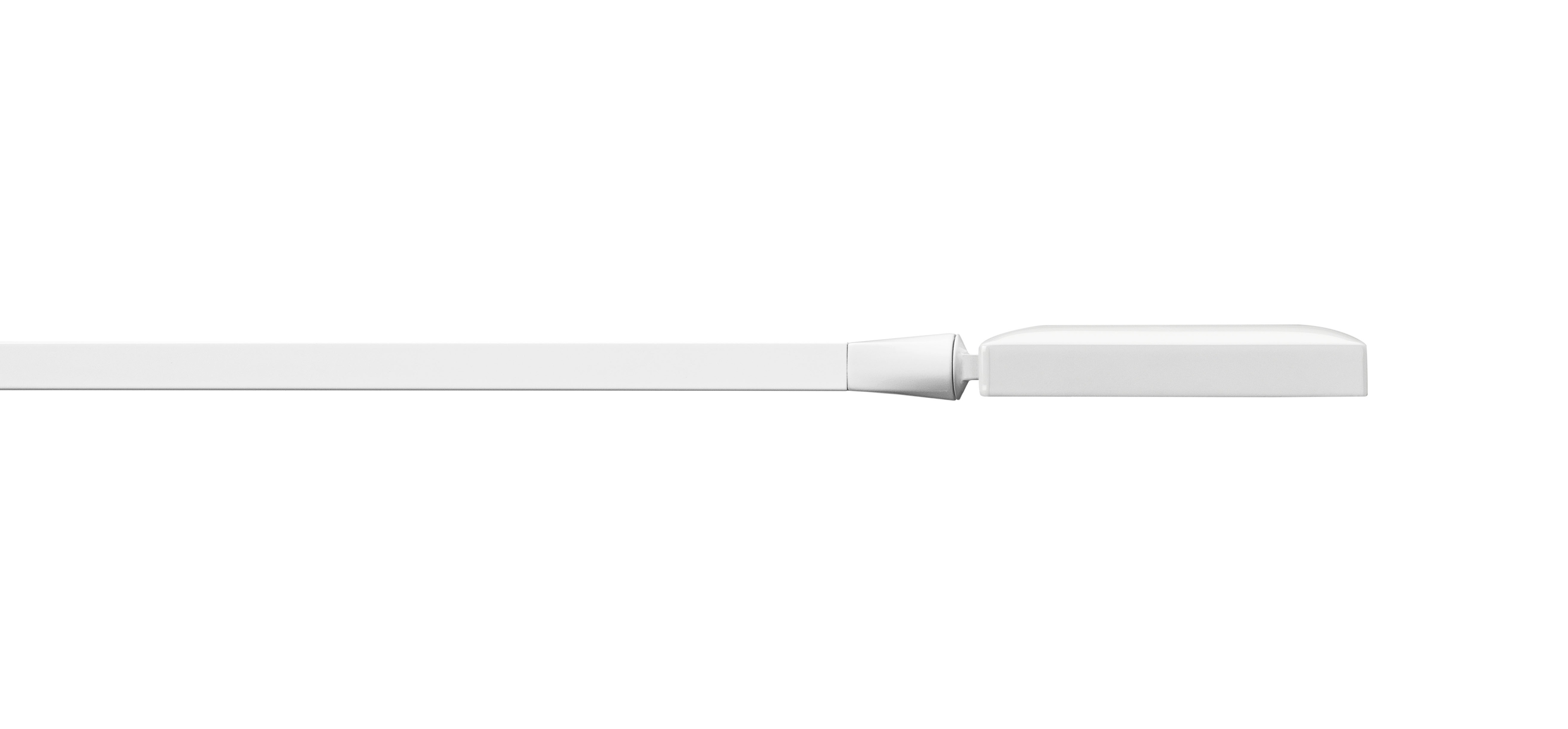 Detailaufnahme der weißen Flos Kelvin Edge Tischleuchte mit LED-Technologie. Modernes Design für Schreibtisch und Büro.