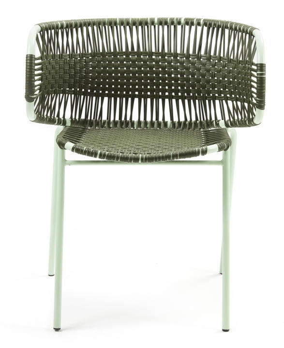 Cielo Stacking Armchair Stapelbarer Armlehnstuhl Outdoor ames  Olive grün - Pastell grün