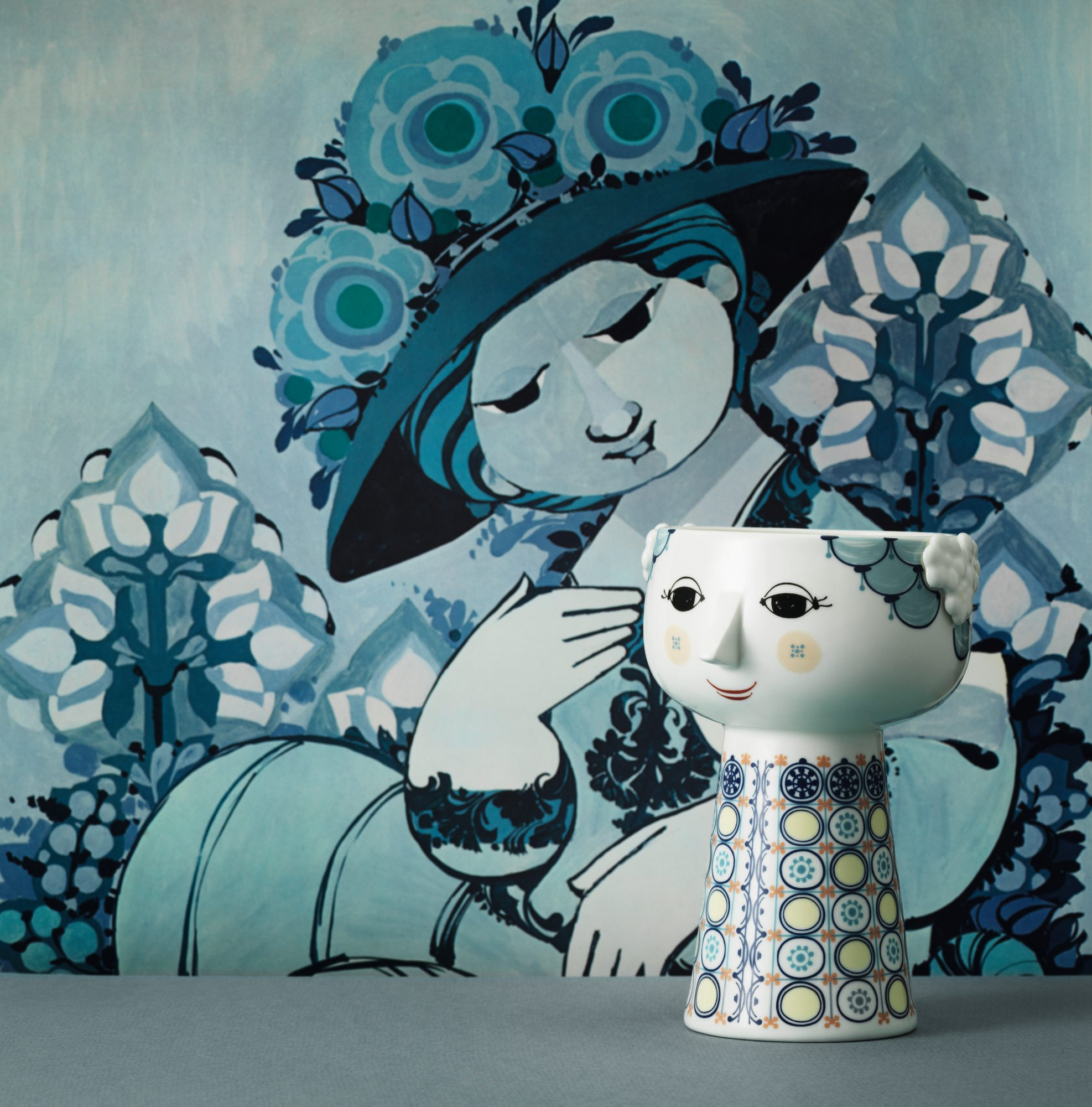 Vase Eva blau 18,5 cm Bjorn Wiinblad EINZELSTÜCK