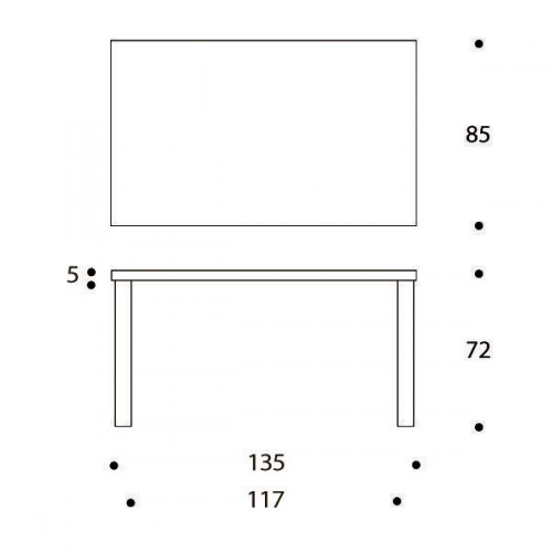 82B Tisch Laminat weiß Artek