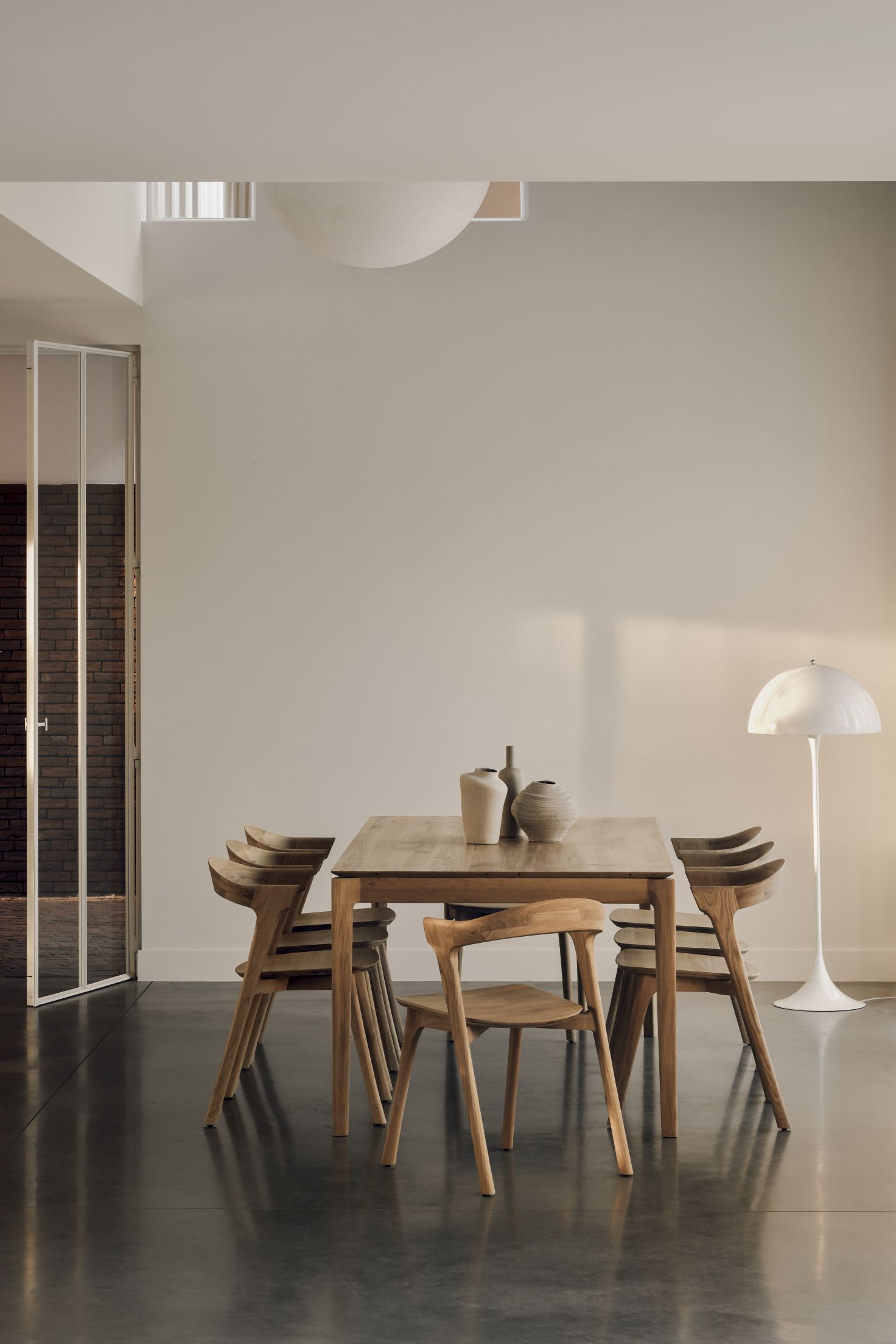 Bok ausziehbarer Esstisch lackierte Eiche B120-180cm Ethnicraft