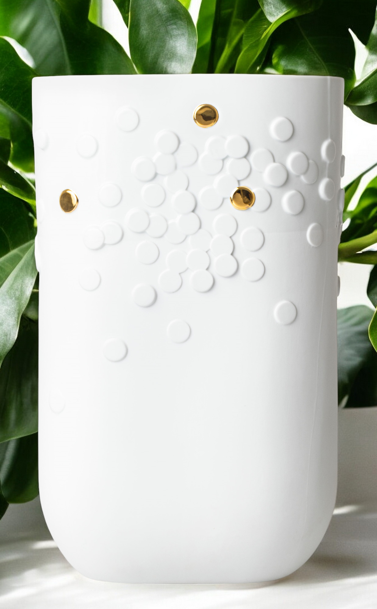 Goldener Punkt Vase Bodenvase Räder 