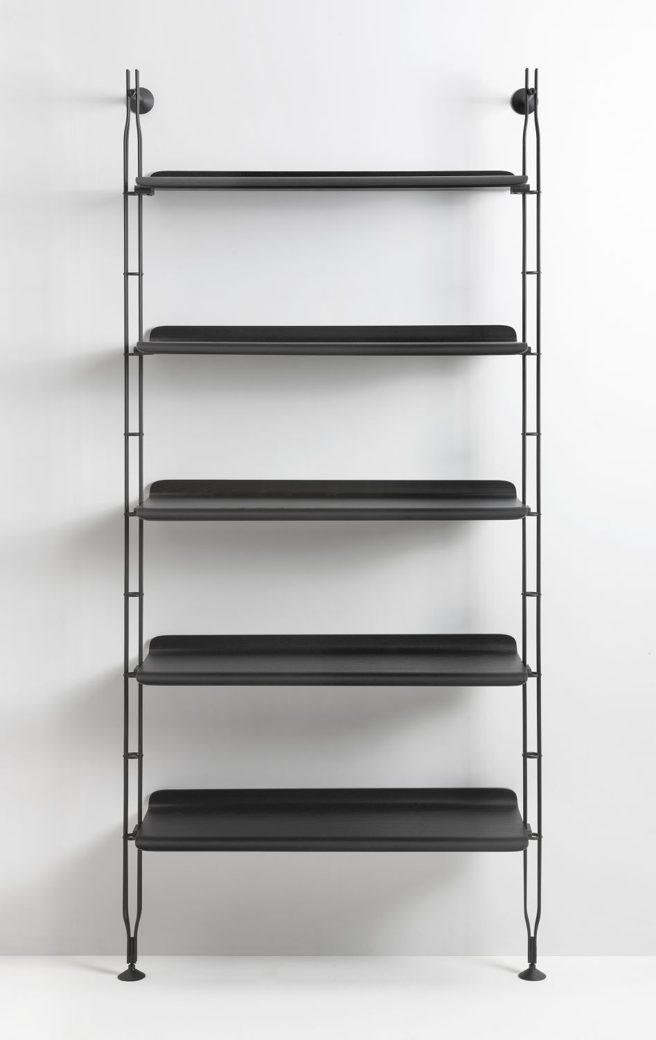 Adam Wood Regal 5 Ablagen / 2 Regalsteher Esche schwarz Kartell EINZELSTÜCK