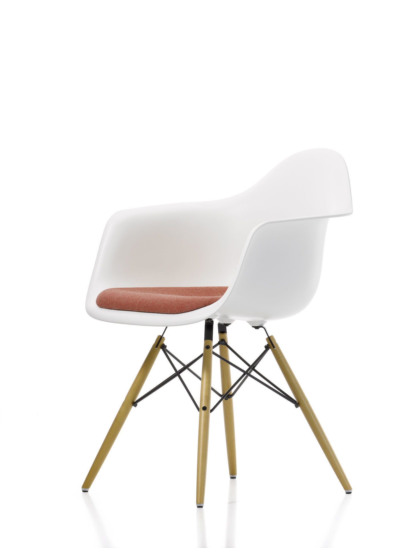 Eames Plastic Arm Chair DAW Stuhl mit Sitzpolster Vitra