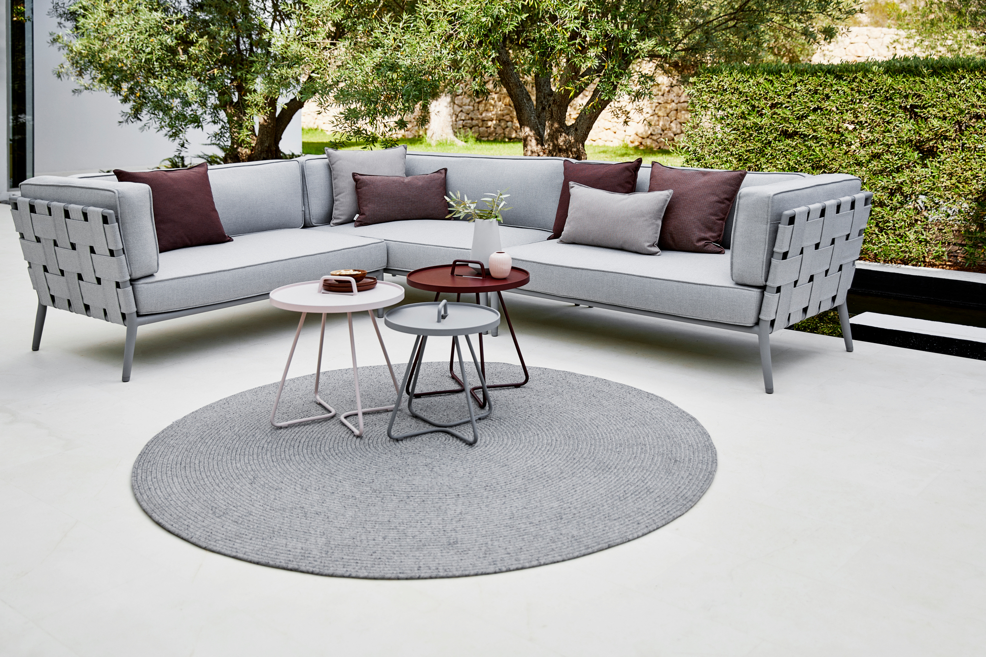 Conic AirTouch Outdoor 2-Sitzer Modulsofa links hellgrau Cane-Line