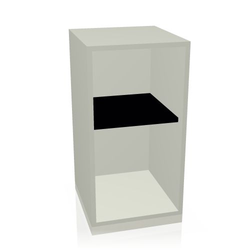 Helles Steelcase Regal, Share It Serie, 40 cm breit, mit schwarzem Einlegeboden. Büromöbel und Stauraumlösung.